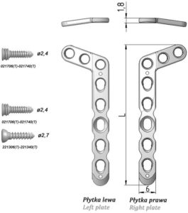 Płytka blokowana “L” ukośna, do nasady dalszej kości promieniowej (szeroka)