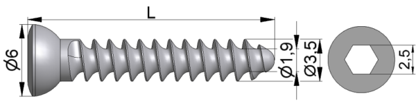 Wkręt do kości drobnych Ø3,5/1,9mm